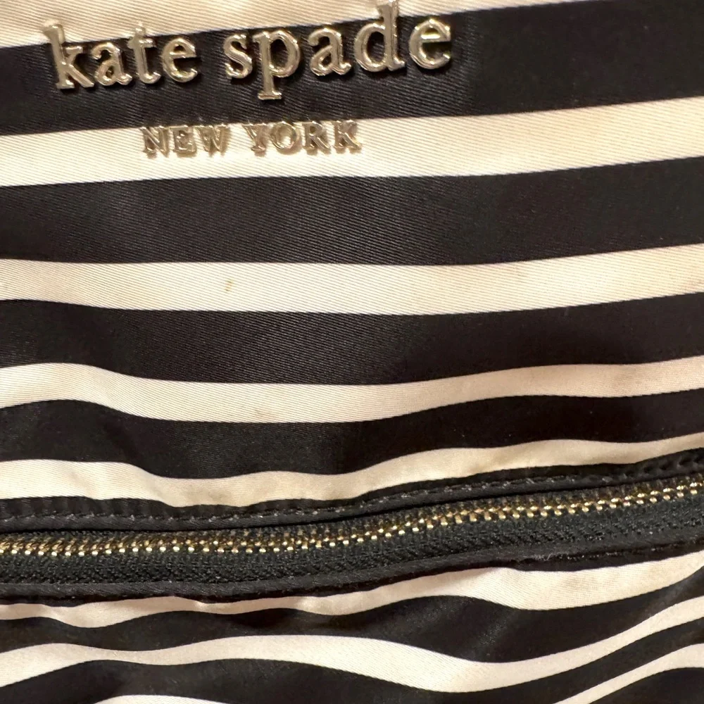 Kate Spade Black and white striped back pack